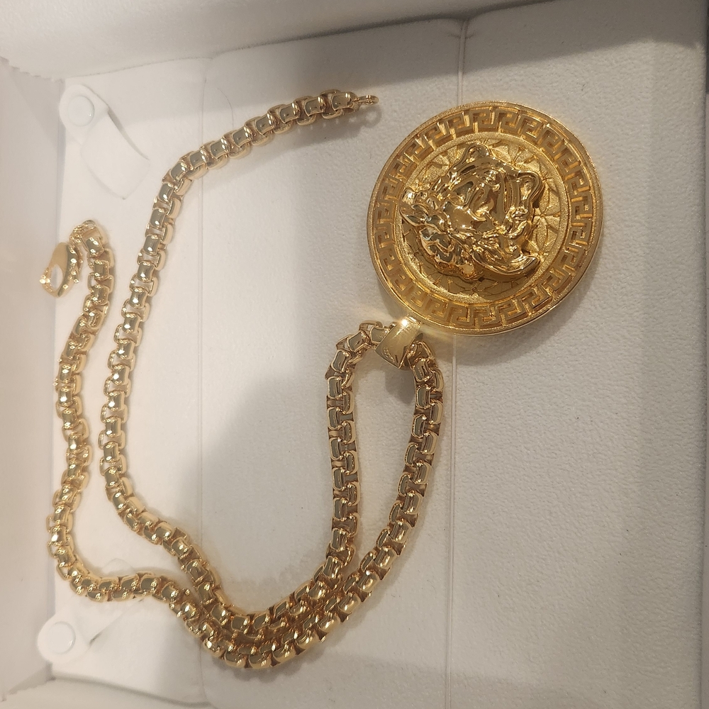 Versace Collection Gold Chain Medallion